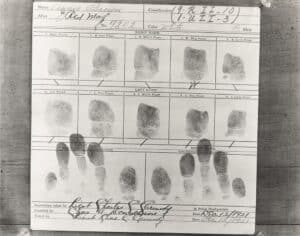 Close-up of fingerprints on paper